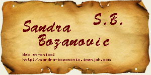 Sandra Božanović vizit kartica